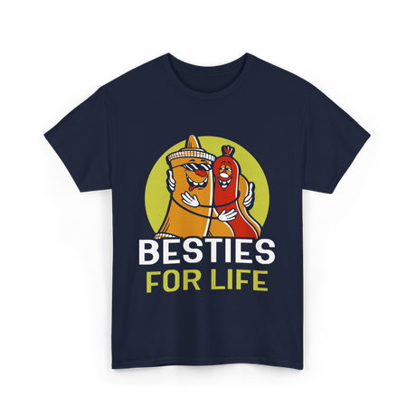 Besties For Life Friendship Friends T-Shirt - Navy