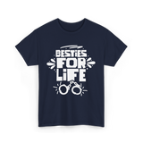 Besties For Life Friendship Friends T-Shirt - Navy