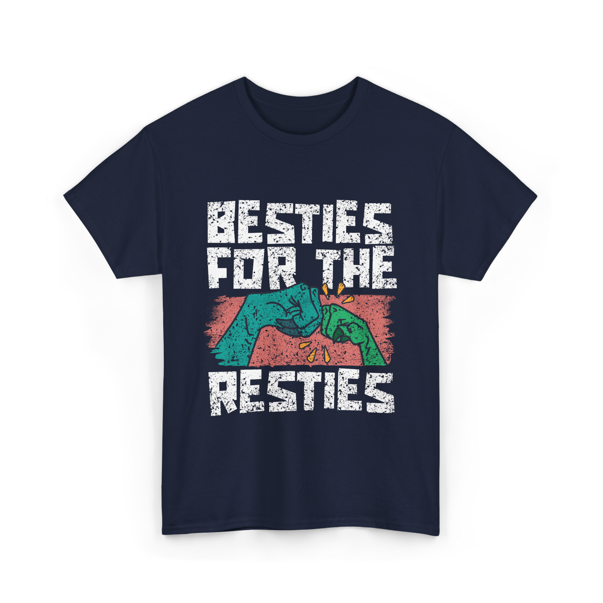 Besties For The Resties Friendship T-Shirt - Navy