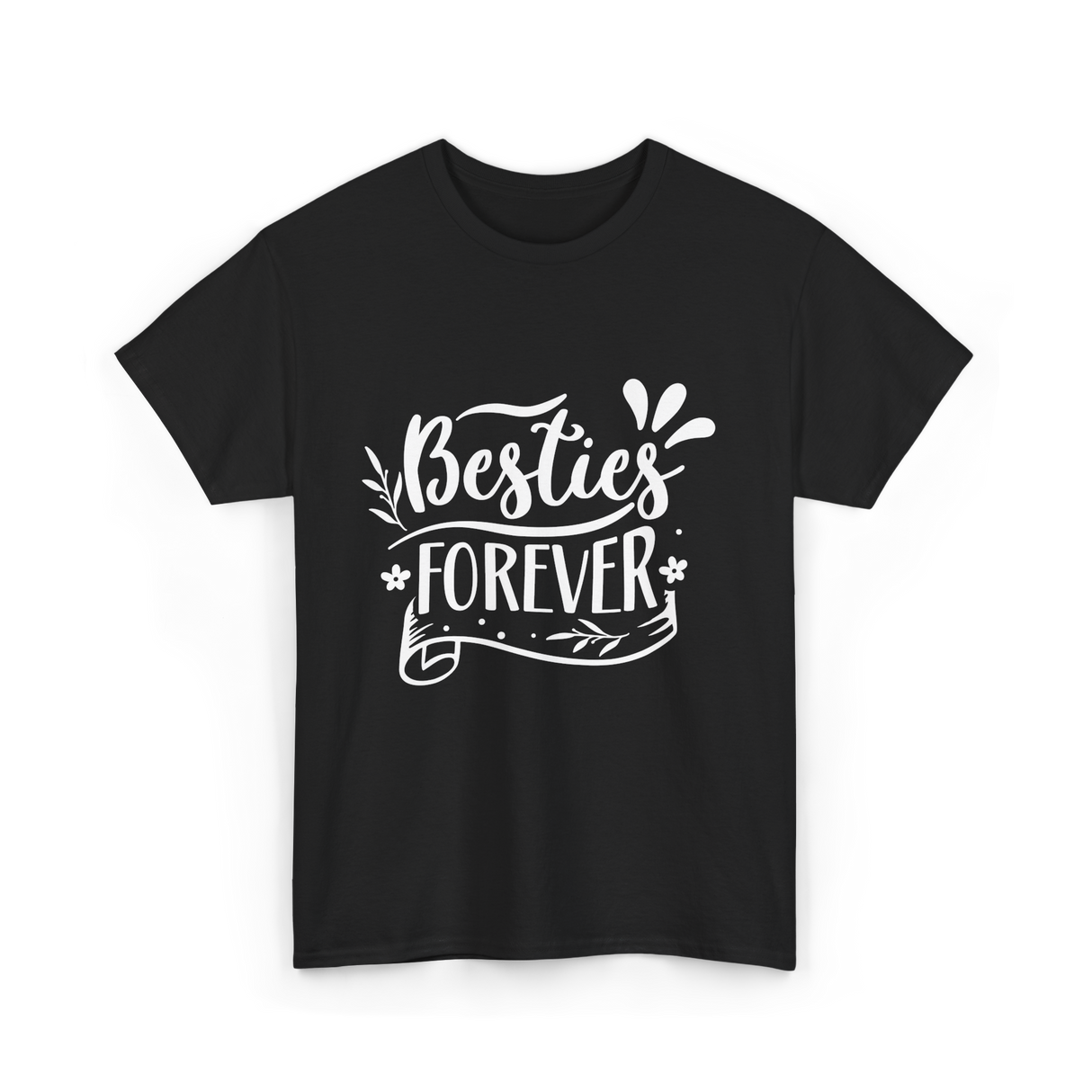 Besties Forever Friendship Friends T-Shirt - Black