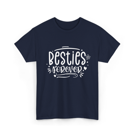 Besties Forever Friendship Friends T-Shirt - Navy