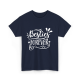 Besties Forever Friendship Friends T-Shirt - Navy