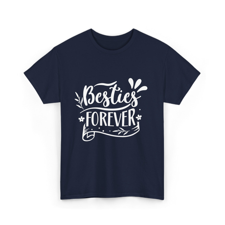 Besties Forever Friendship Friends T-Shirt - Navy