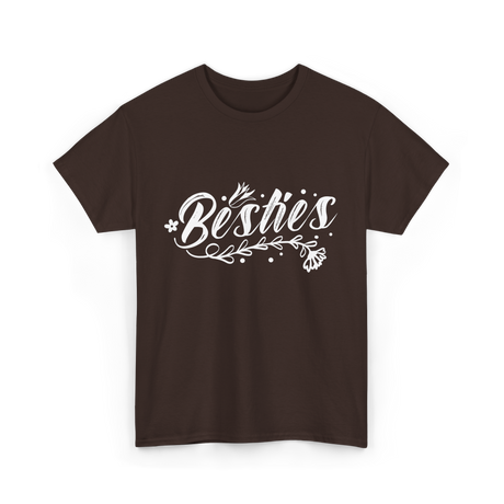 Besties Friendship Best Friend T-Shirt - Dark Chocolate