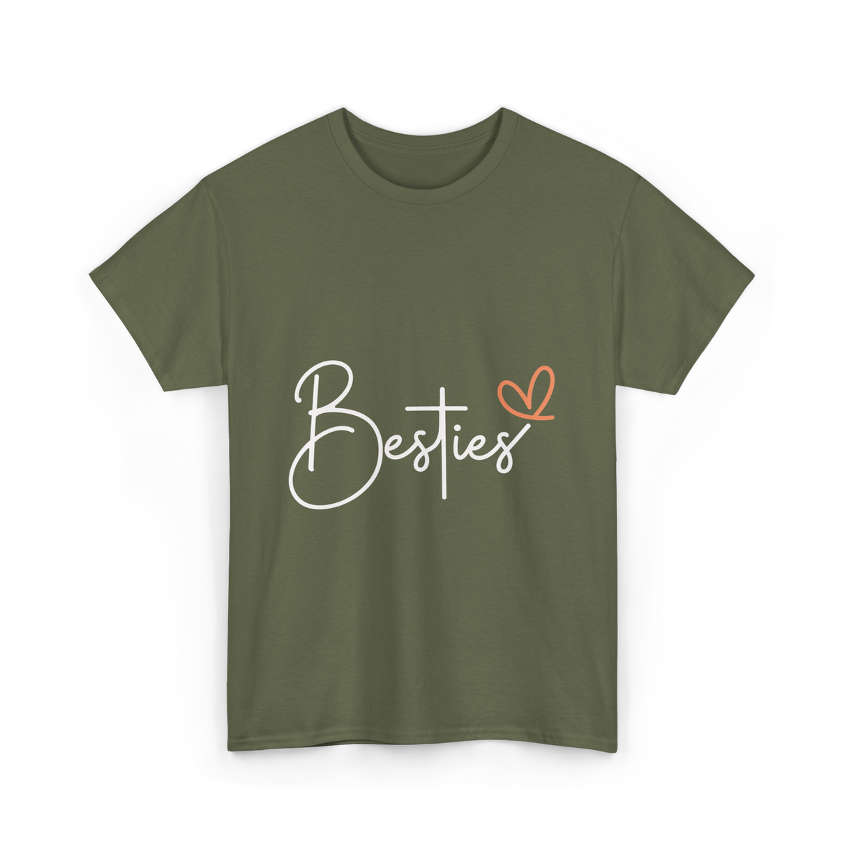 Besties Friendship Best Friend T-Shirt - Military Green