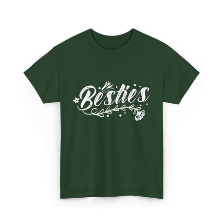 Besties Friendship Best Friend T-Shirt - Forest Green