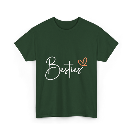 Besties Friendship Best Friend T-Shirt - Forest Green