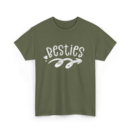 Besties Friendship Best Friend T-Shirt - Military Green