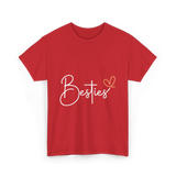 Besties Friendship Best Friend T-Shirt - Red