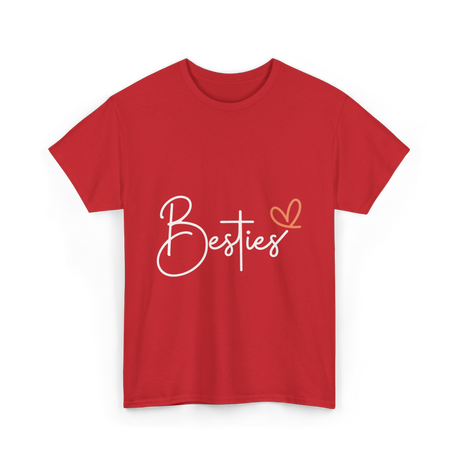 Besties Friendship Best Friend T-Shirt - Red