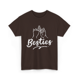 Besties Friendship Friends Support T-Shirt - Dark Chocolate