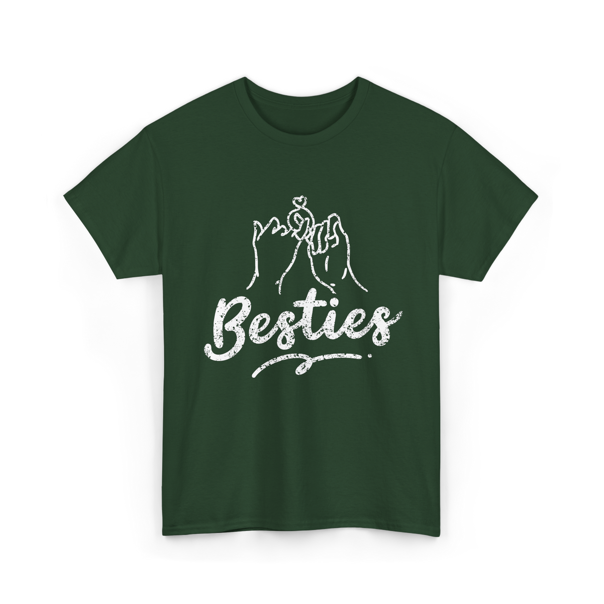 Besties Friendship Friends Support T-Shirt - Forest Green