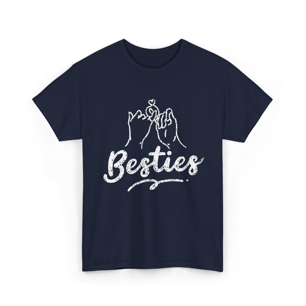 Besties Friendship Friends Support T-Shirt - Navy