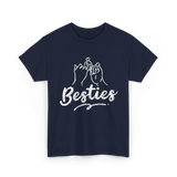 Besties Friendship Friends Support T-Shirt - Navy