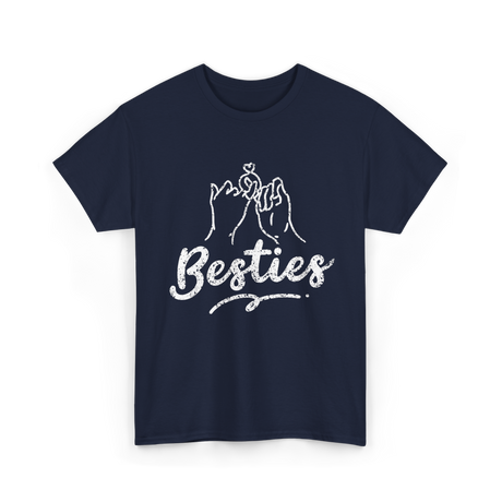 Besties Friendship Friends Support T-Shirt - Navy