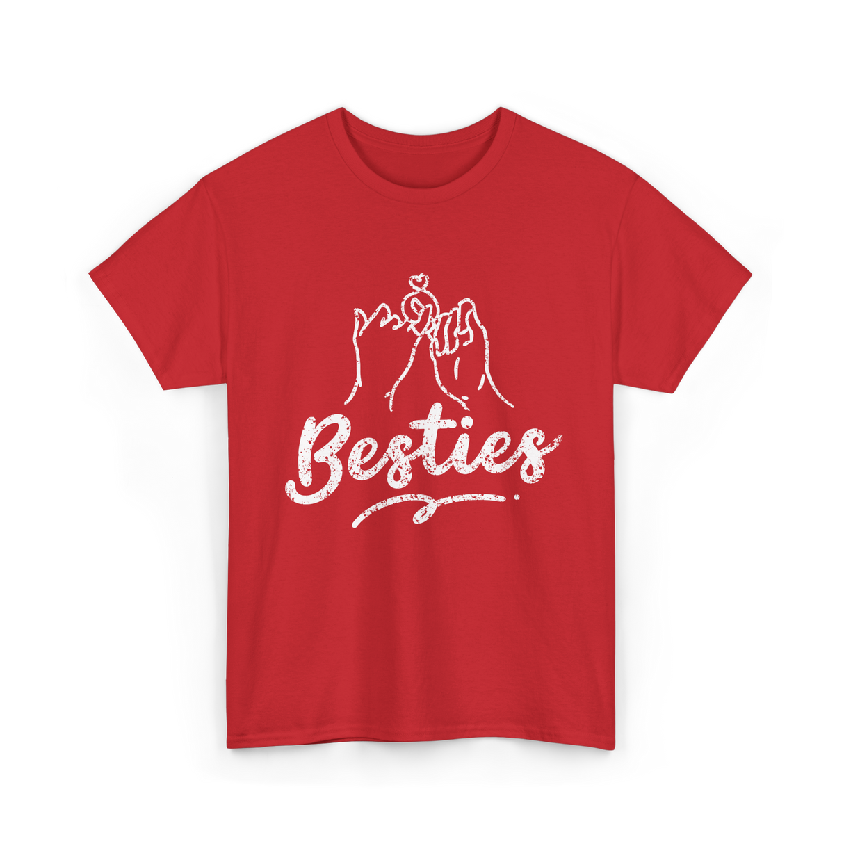 Besties Friendship Friends Support T-Shirt - Red