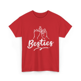 Besties Friendship Friends Support T-Shirt - Red