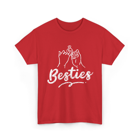 Besties Friendship Friends Support T-Shirt - Red