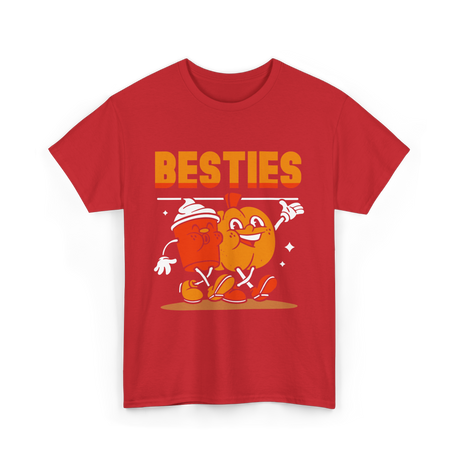 Besties Friendship Friends T-Shirt - Red