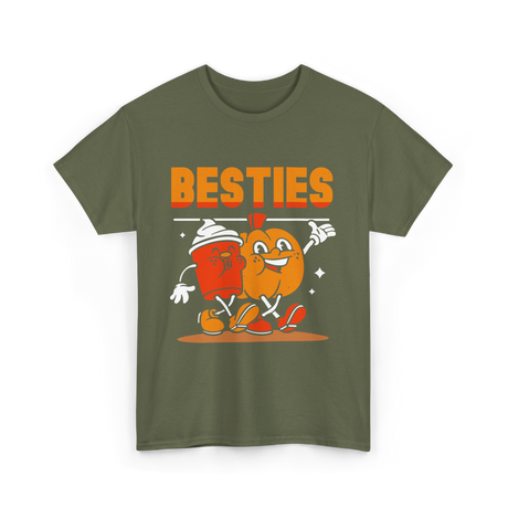 Besties Friendship Friends T-Shirt - Military Green