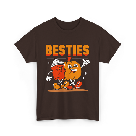 Besties Friendship Friends T-Shirt - Dark Chocolate