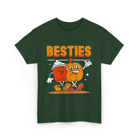 Besties Friendship Friends T-Shirt - Forest Green