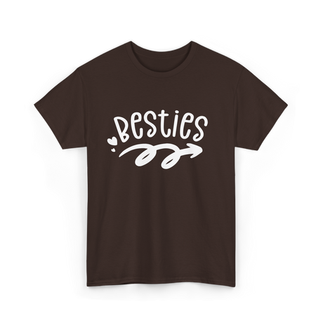 Besties Friendship Friends Team T-Shirt - Dark Chocolate