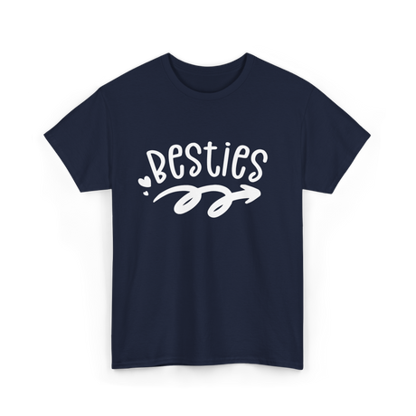 Besties Friendship Friends Team T-Shirt - Navy