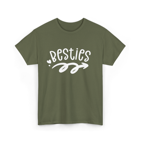 Besties Friendship Friends Team T-Shirt - Military Green