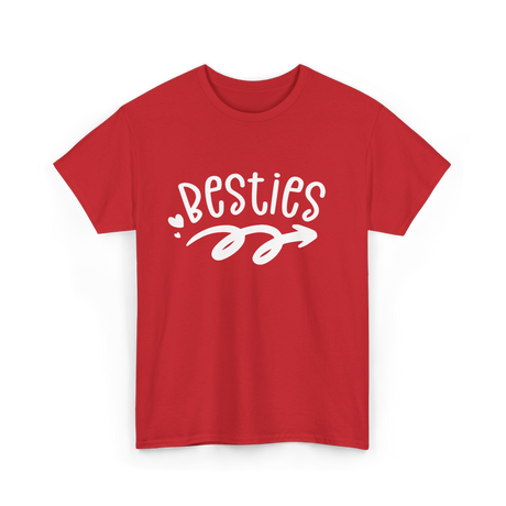 Besties Friendship Friends Team T-Shirt - Red