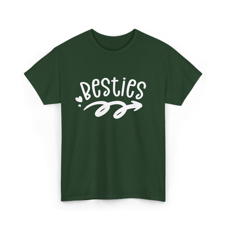 Besties Friendship Friends Team T-Shirt - Forest Green