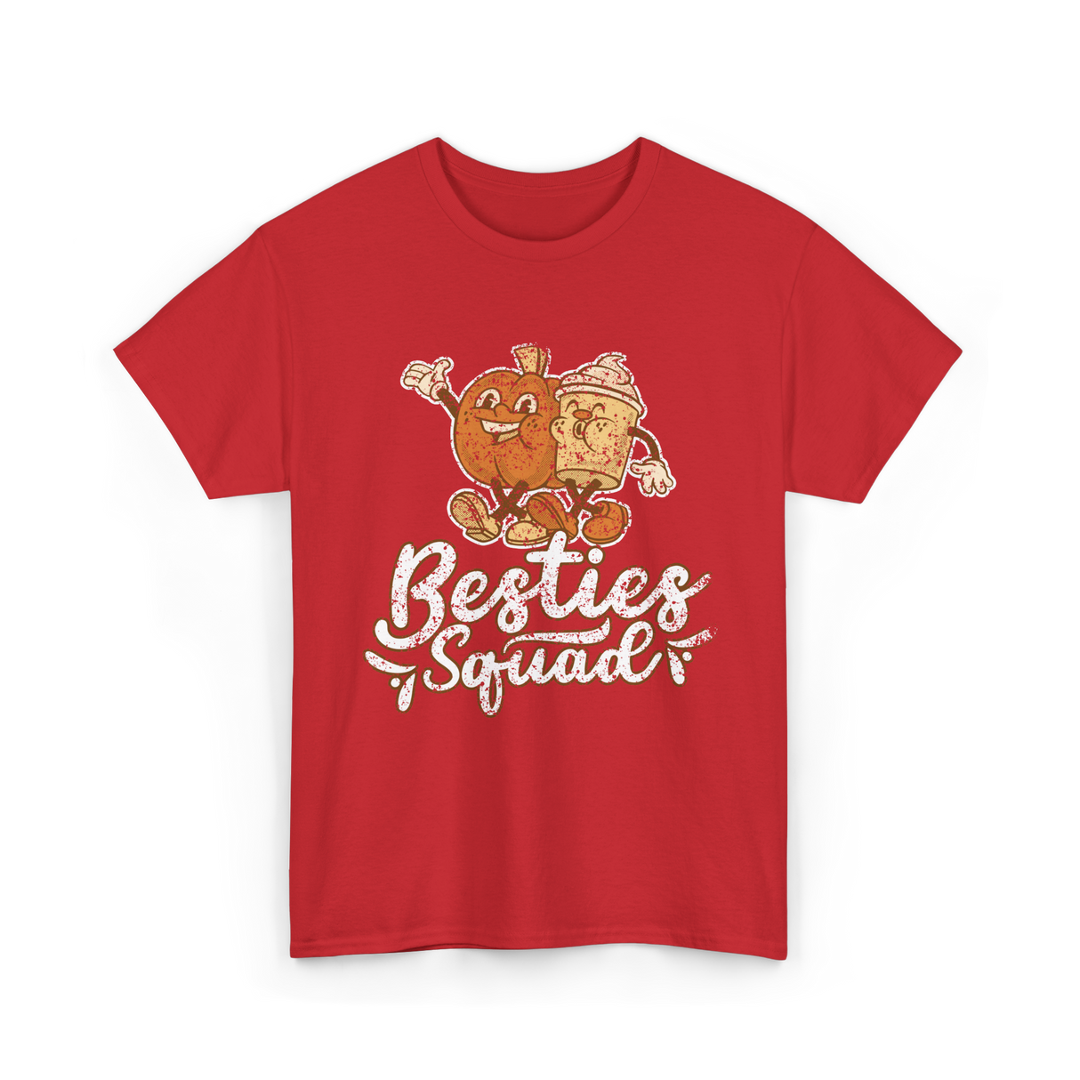 Besties Squad Cute Friendship T-Shirt - Red