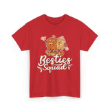 Besties Squad Cute Friendship T-Shirt - Red