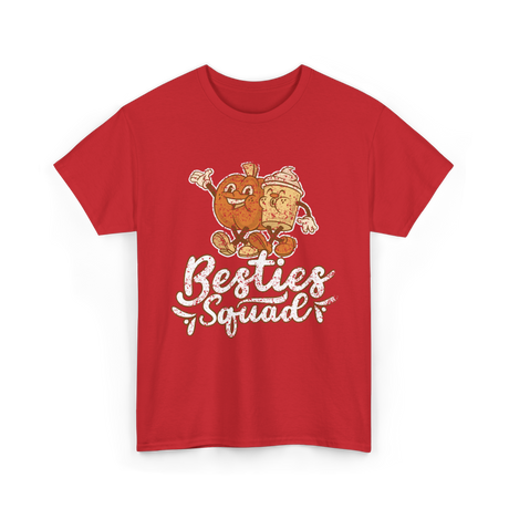 Besties Squad Cute Friendship T-Shirt - Red