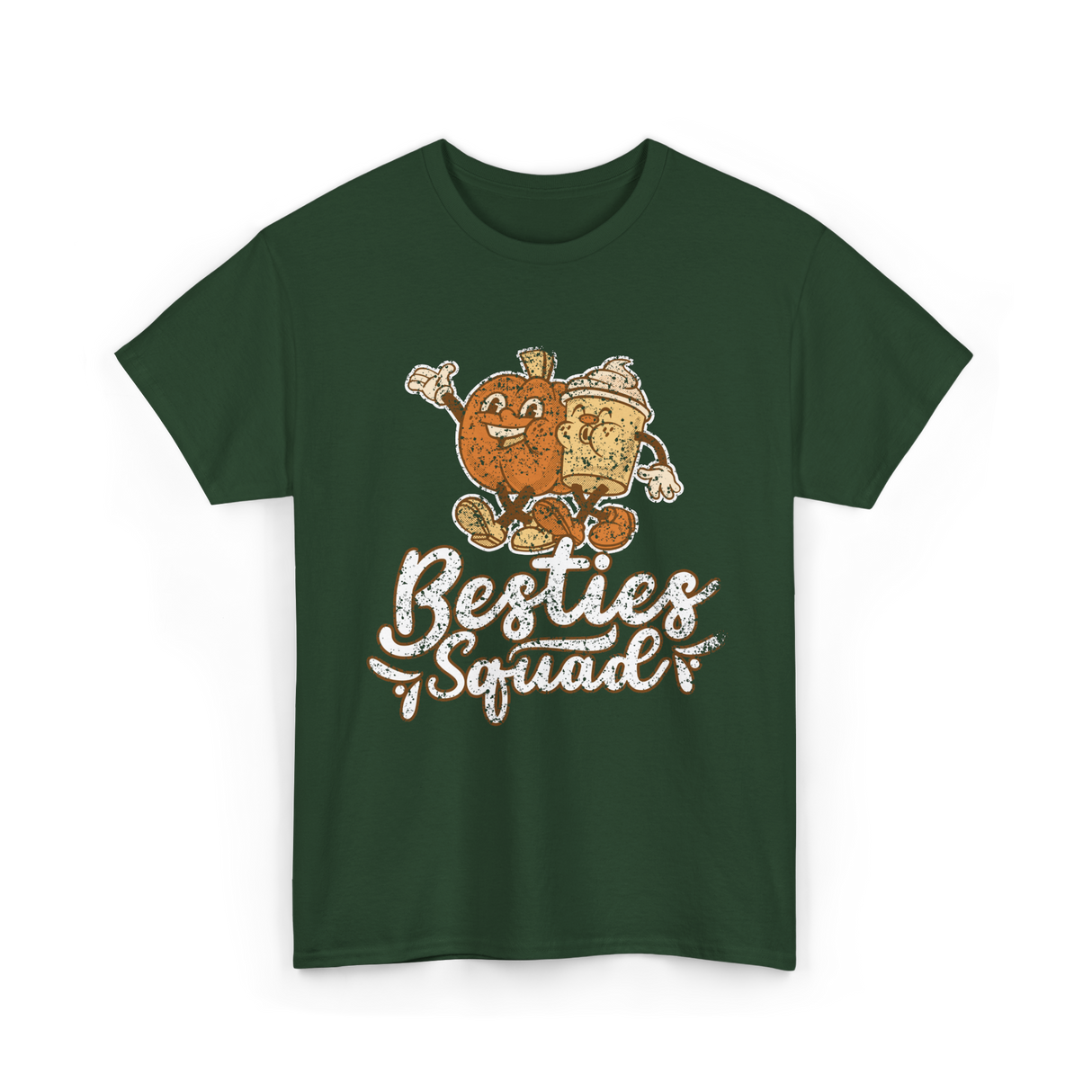 Besties Squad Cute Friendship T-Shirt - Forest Green