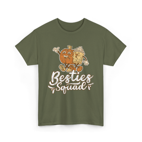 Besties Squad Cute Friendship T-Shirt - Military Green