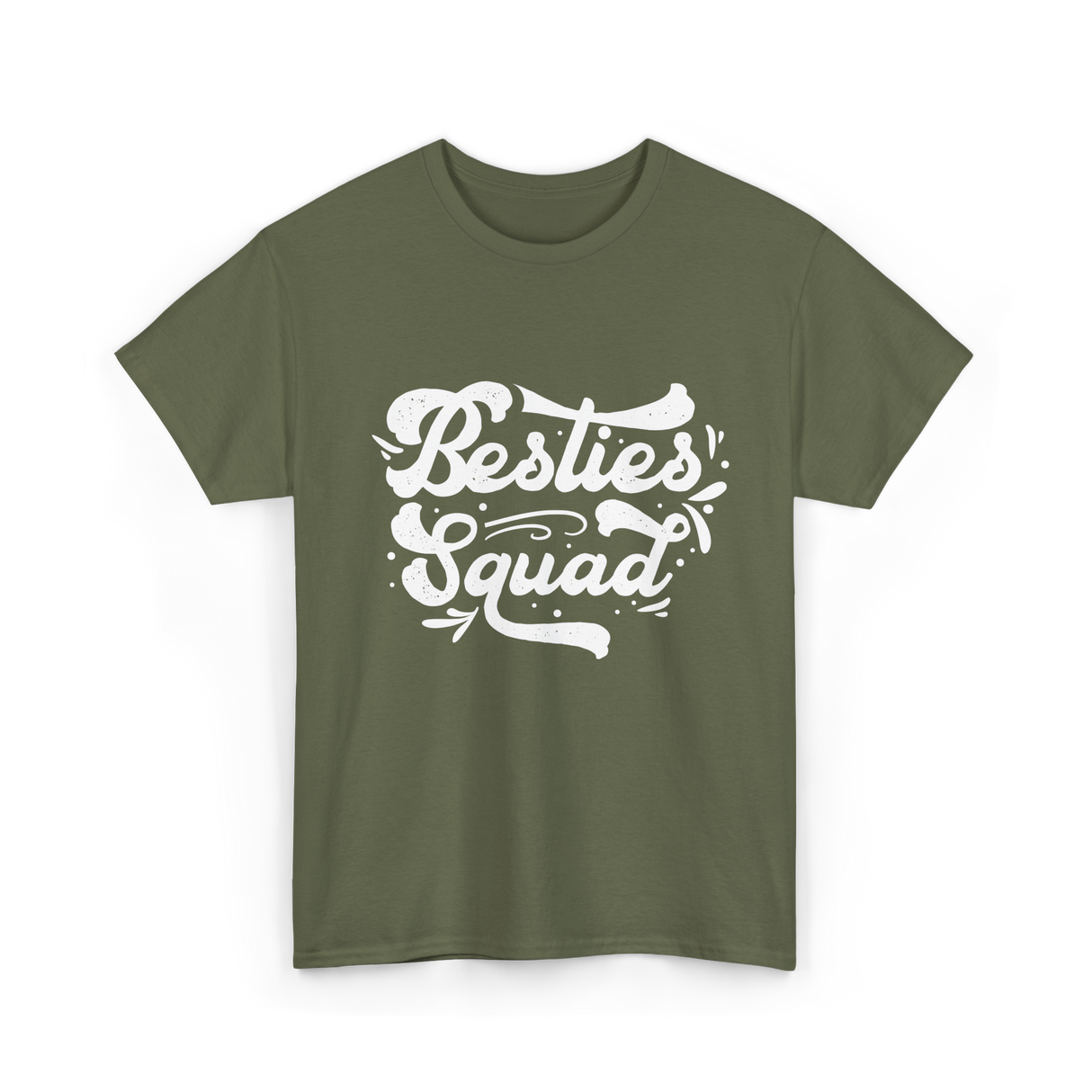 Besties Squad Friendship Circle T-Shirt - Military Green