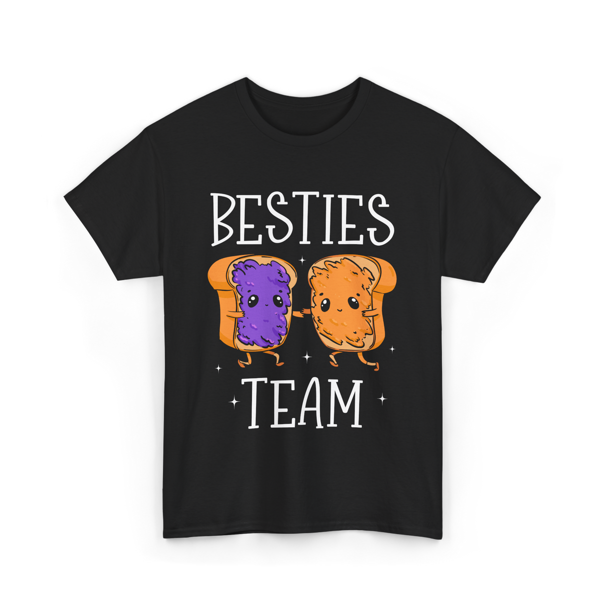 Besties Team Food Friendship T-Shirt - Black