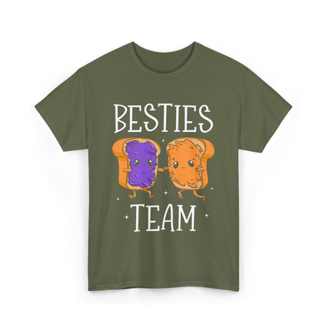 Besties Team Food Friendship T-Shirt - Military Green