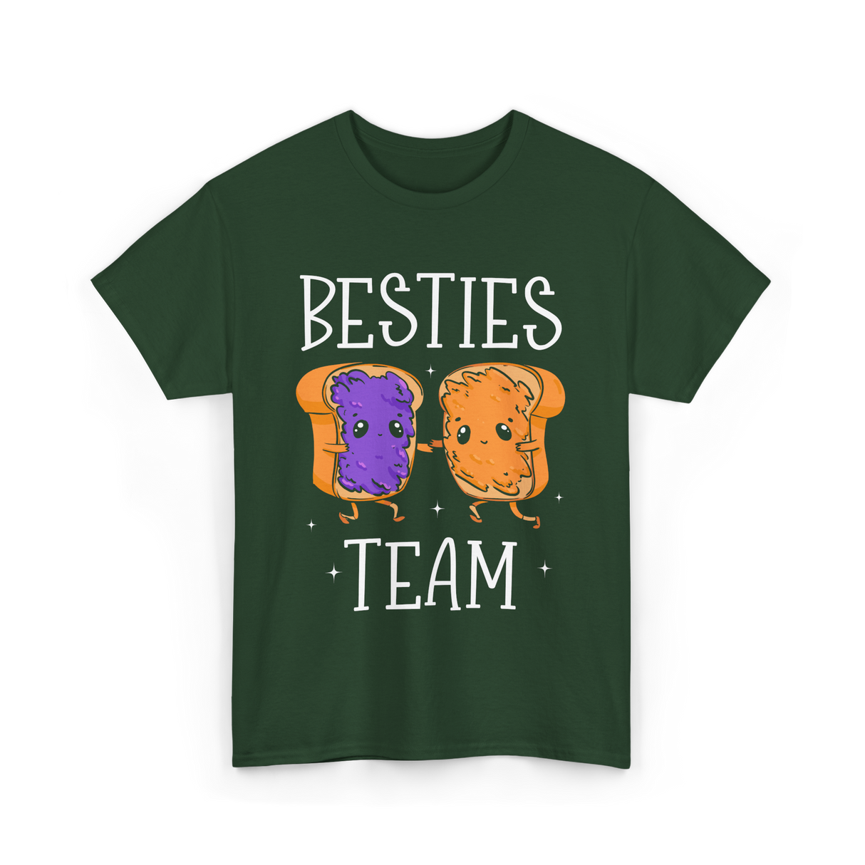 Besties Team Food Friendship T-Shirt - Forest Green