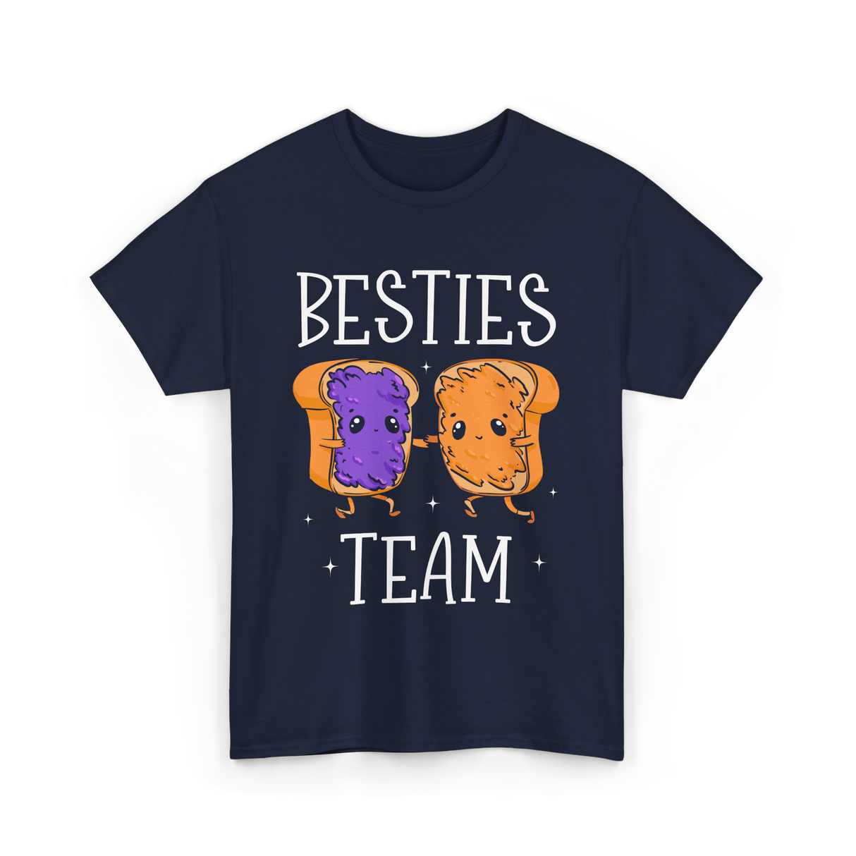 Besties Team Food Friendship T-Shirt - Navy