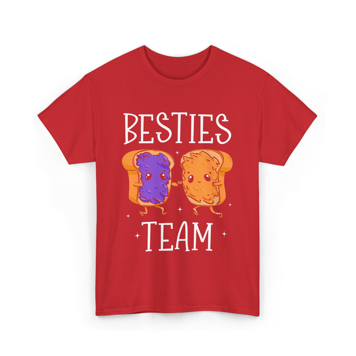 Besties Team Food Friendship T-Shirt - Red