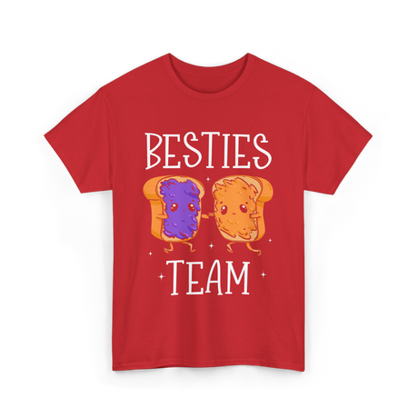 Besties Team Food Friendship T-Shirt - Red