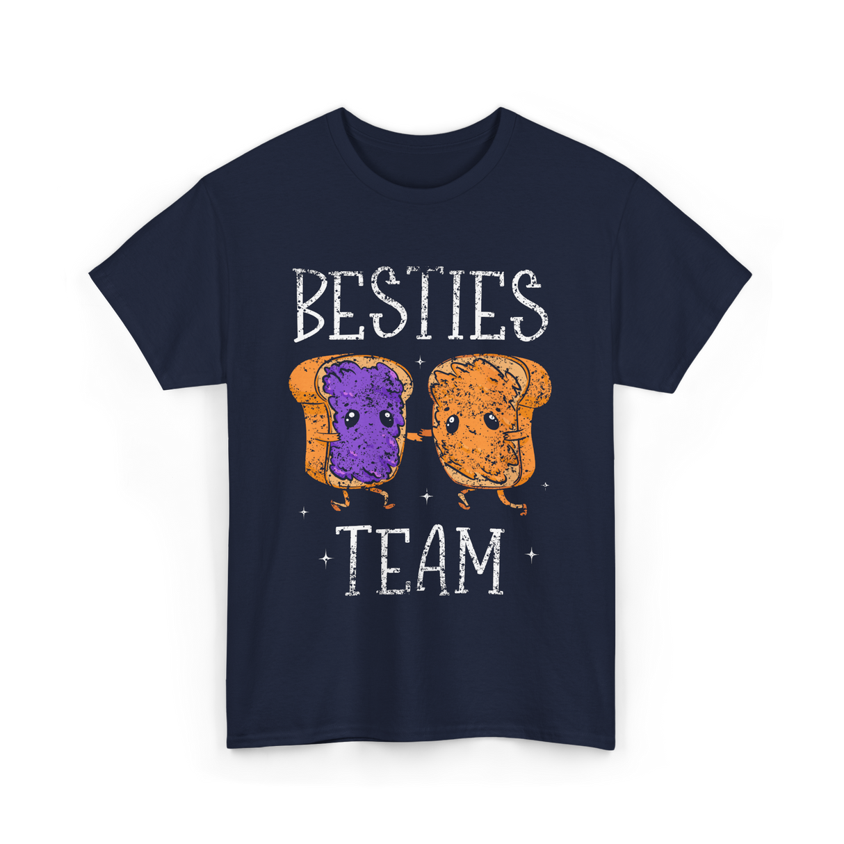 Besties Team Toast Friendship T-Shirt - Navy