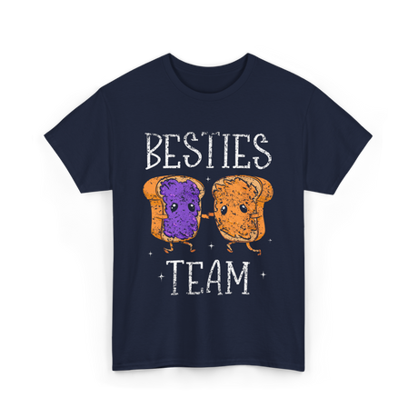 Besties Team Toast Friendship T-Shirt - Navy