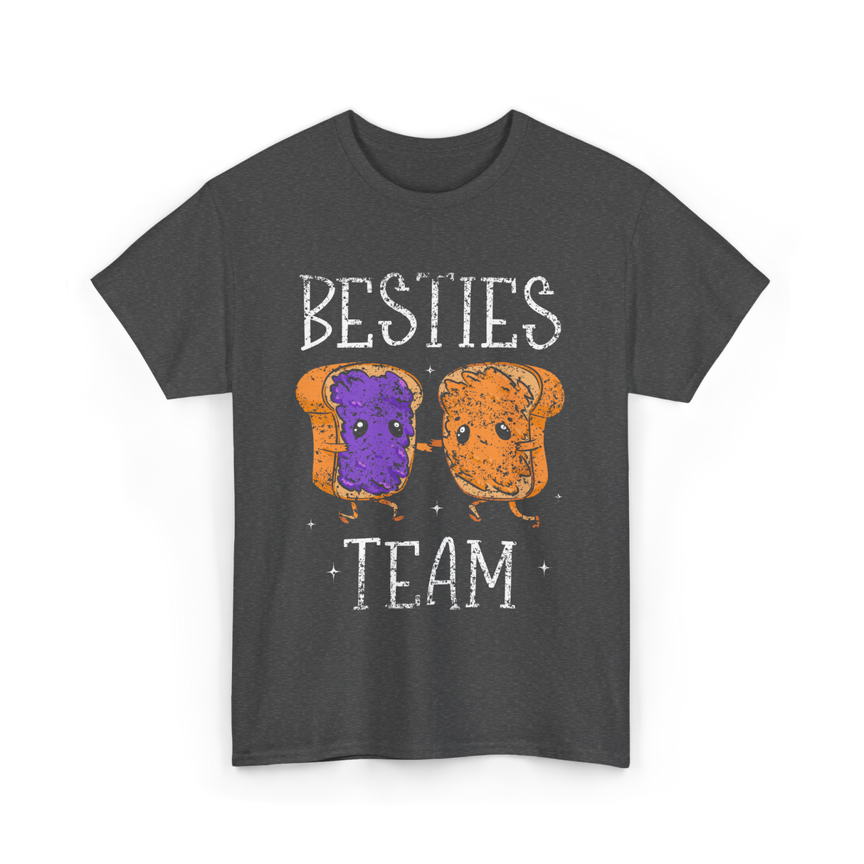 Besties Team Toast Friendship T-Shirt - Dark Heather