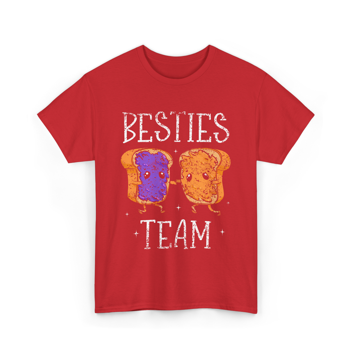 Besties Team Toast Friendship T-Shirt - Red