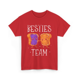 Besties Team Toast Friendship T-Shirt - Red