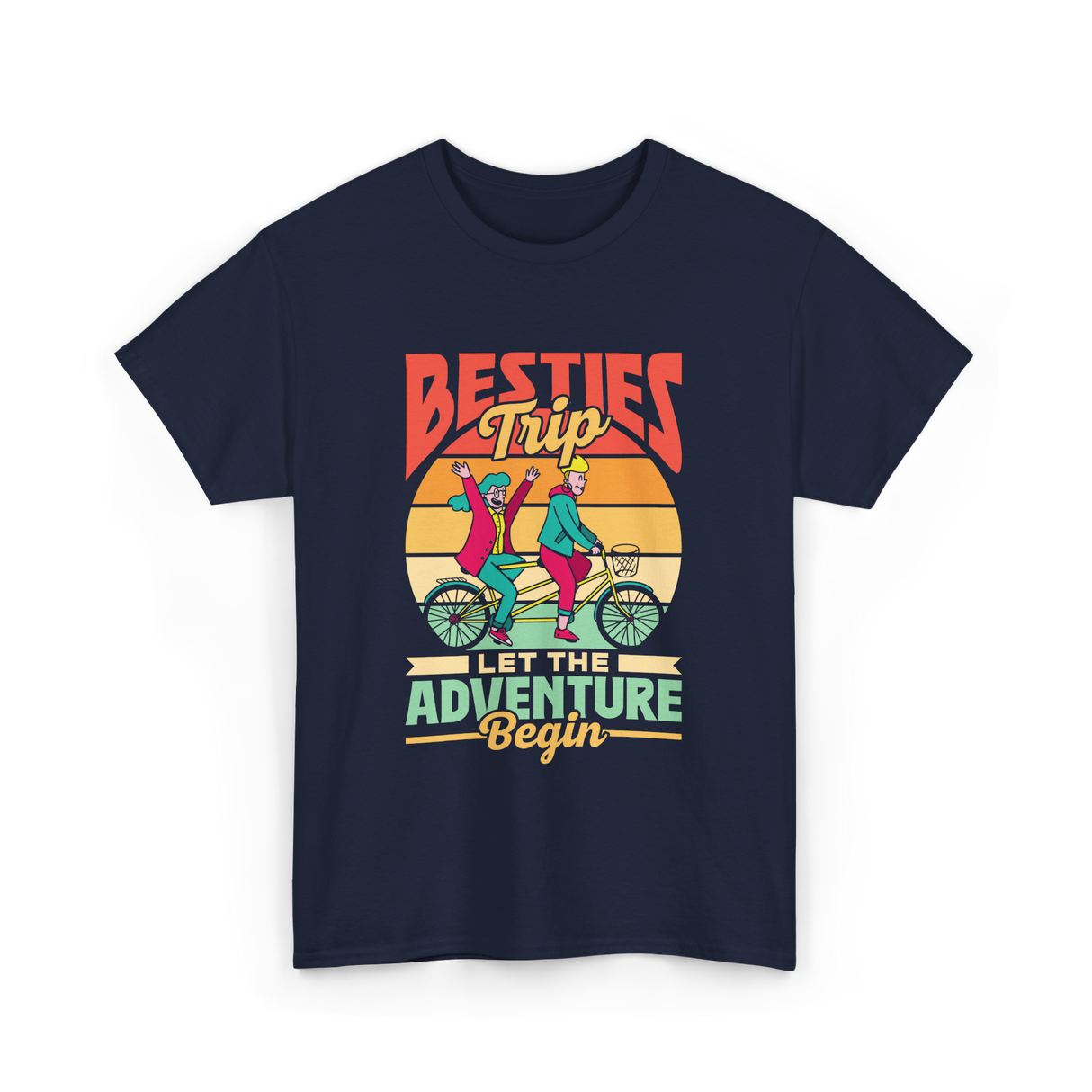 Besties Trip Adventure Friends T-Shirt - Navy