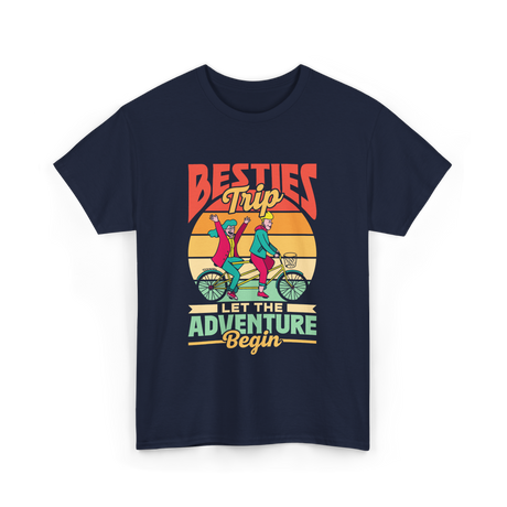 Besties Trip Adventure Friends T-Shirt - Navy